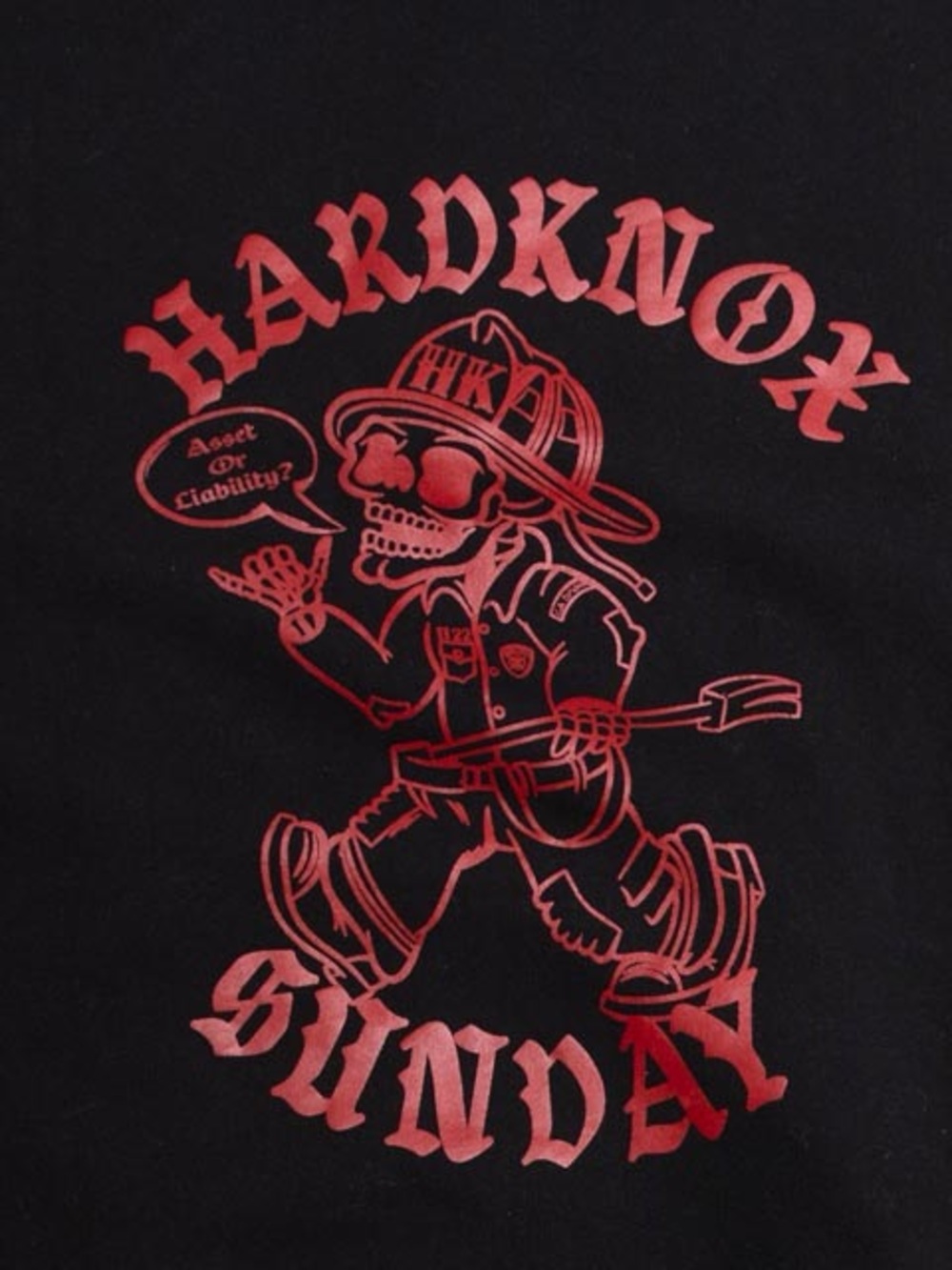 Hardknox Sunday Men XL Hoodie Black Cotton Blend Skeleton Graphic Pullover - Picture 3 of 10